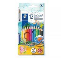 Staedtler Noris aquarell 144 10 Melns, Zils, Bordo, Brūns, Zaļš, Gaiši zaļš, Mauve, Navy (tumši zila), Oranžs, Persiku, Sarkans, Dzeltens 12 pcs