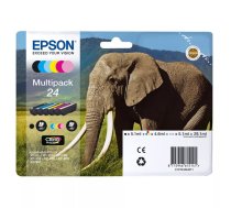 Epson Elephant C13T24284011 tintes kārtridžs 6 pcs Oriģināls Standarta produktivitāte Melns, Tirkīzzils, Gaiši Tirkīzzila, Fuksīns, Gaiši Fuksīna, Dzeltens