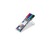 Staedtler Lumocolor 313 WP4 ūdensnoturīgais marķieris Melns, Zils, Zaļš, Sarkans 4 pcs