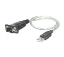 Manhattan 205146 seriālais kabelis Pelēks 0,45 m USB A Serial/COM/RS232/DB9