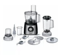 Virtuves kombains Bosch MCM3501M — 800 W, trauks 2.3 L, melns, 2 ātrumi, impulss, blenderis un mini smalcinātājs
