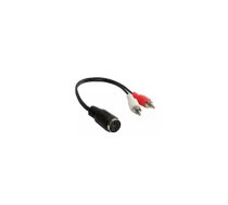 Audio kabelis Alcasa AD-2CS5B 0.2m 2 x RCA DIN 5-pins Melns Sarkans Balts