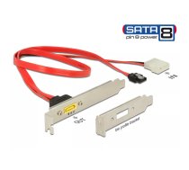 DeLOCK 0.6m, SATA 7p + Molex 2 p/SATA 8p SATA kabelis 0,6 m Melns, Sarkans, Sudrabs