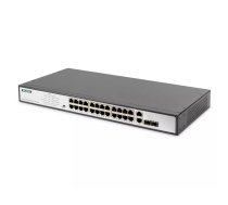 Digitus DN-95343 tīkla pārslēgs Nepārvaldīts Fast Ethernet (10/100) Power over Ethernet (PoE) 1U Melns, Sudrabs