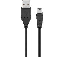 Goobay 50767 USB kabelis USB 2.0 1,8 m USB A Mini-USB B Melns