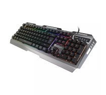 Vadu spēļu tastatūra NATEC GENESIS Rhod 420 RGB — pilna izmēra 104 taustiņi, US International, USB, membrāna, RGB, melna
