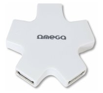 Omega USB 2.0 centrmezgls 4 porti, balts (OUH24SW)