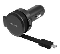 Auto lādētājs PLATINET PLCRRCC 2.4A USB ar atsitamo Micro USB kabeli