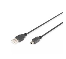 Digitus DB-300130-018-S USB kabelis USB 2.0 1,8 m USB A Mini-USB B Melns