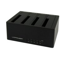 LC-Power LC-DOCK-U3-4B HDD/SSD dokstacija USB 3.2 Gen 1 (3.1 Gen 1) Type-A Melns