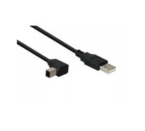 Alcasa USB Type A - USB Type B, m-m, 1m USB kabelis USB 2.0 USB A USB B Melns, Metālisks