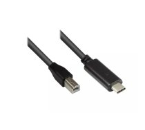 Alcasa 2510-CB018 USB kabelis USB 2.0 1,8 m USB B USB C Melns