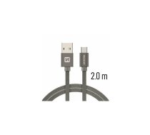 Swissten 71522302 USB kabelis 2 m USB A Micro-USB B Pelēks