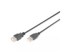 Digitus AK-300202-018-S USB kabelis USB 2.0 1,8 m USB A Melns