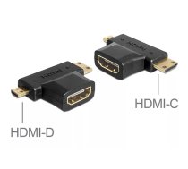 DeLOCK 65446 kabeļu spraudņu pāreja HDMI-C / HDMI-D HDMI-A Melns