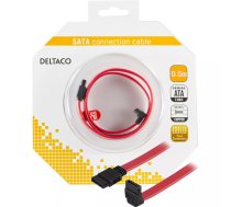 Deltaco SATA-05A-K SATA kabelis 0,5 m SATA 7-pin Sarkans