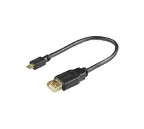 USB kabelis Deltaco USB-73-K 0.2m USB A Micro-USB B melns