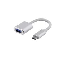 Deltaco USBC-1276 USB kabelis 0,1 m USB A Sudrabs