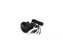 Sokets ICY BOX IB-HUB1404A Melns