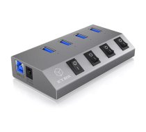 ICY BOX IB-HUB1405 USB 3.2 Gen 1 (3.1 Gen 1) Type-B 5000 Mbit/s Antracīts