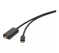 Video kabeļa adapteris Renkforce RF-3421676 3m USB Type-C Mini DisplayPort Melns