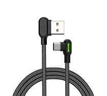 Mcdodo USB-A uz USB-C kabelis, 0,5 m, leņķveida savienotāji, melns