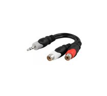 Audio kabelis Deltaco AA-6 3.5mm 2 x RCA Melns Pelēks Sarkans