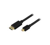 Deltaco DP-1111 DisplayPort kabelis 1 m Mini DisplayPort Melns