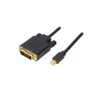 Deltaco DP-DVI102 video kabeļu aksesuārs 1 m Mini DisplayPort DVI-D Melns