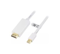 Deltaco DP-HDMI202 video kabeļu aksesuārs 2 m Mini DisplayPort HDMI Type A (Standard) Balts