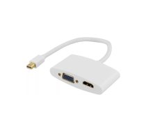 Deltaco DP-HDMIVGA1-K video kabeļu aksesuārs 0,25 m Mini DisplayPort HDMI + VGA (D-Sub) Balts