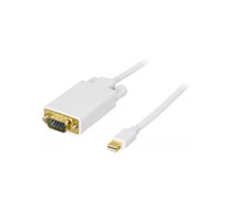 Deltaco DP-VGA101 video kabeļu aksesuārs 1 m Mini DisplayPort VGA (D-Sub) Balts