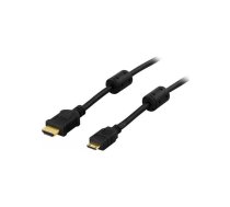 Deltaco HDMI-1016 HDMI kabelis 1 m HDMI Type C (Mini) HDMI Type A (Standard) Melns