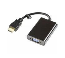 Deltaco HDMI-VGA7 video kabeļu aksesuārs 0,2 m VGA (D-Sub) + Micro USB Type-B Melns
