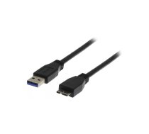 Deltaco USB3-010S USB kabelis USB 3.2 Gen 1 (3.1 Gen 1) 1 m USB A Micro-USB B Melns