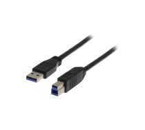 Deltaco USB3-110S USB kabelis USB 3.2 Gen 1 (3.1 Gen 1) 1 m USB A USB B Melns