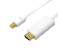 LogiLink CV0124 video kabeļu aksesuārs 3 m Mini DisplayPort HDMI Type A (Standard) Balts