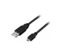 USB kabelis Deltaco USB-299S 0.25m USB A Micro-USB B melns