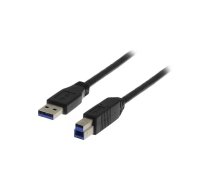 Deltaco USB3-120S USB kabelis USB 3.2 Gen 1 (3.1 Gen 1) 2 m USB A USB B Melns