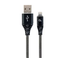 Gembird CC-USB2B-AMLM-1M-BW lightning kabelis Melns, Balts