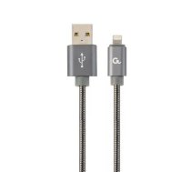Cablexpert CC-USB2S-AMLM-1M-BG lightning kabelis 8 m Pelēks