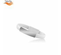 TakeMe 2in1 Eleganta Rokassprādze &amp; ātrās uzlādes 2.1A Datu un Uzlādes Micro USB vads (21cm) Balts