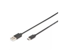 Digitus AK-300154-018-S USB kabelis USB 2.0 1,8 m 2 x USB A USB C Melns