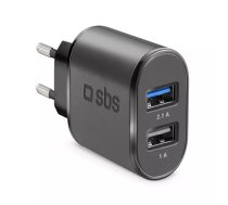 SBS TETR2USB21AFAST PDA/mobīlo telefonu lādētājs Universāls Melns AC Ātrā uzlāde Iekštelpas