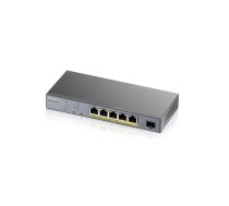 Zyxel GS1350-6HP-EU0101F tīkla pārslēgs Vadīts L2 Gigabit Ethernet (10/100/1000) Power over Ethernet (PoE) Pelēks