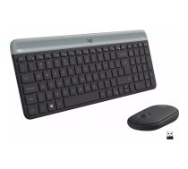 Logitech MK470 bezvadu tastatūra + pele, grafīts, iekļauta pele, QWERTY US , USB