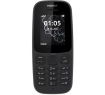 Nokia 105 4,57 cm (1.8") 73 g Melns Tālrunis ar papildiespējām