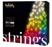 Twinkly Strings — ar lietotni vadāmas LED Ziemassvētku lampiņas ar 250 RGB+W (16 miljoni krāsu + silti balts) gaismas diodēm. 65,6 pēdas. Zaļais vads. Viedā apgaismojuma dekorēšana iekštelpās un ārā