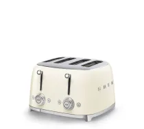 Smeg TSF03CREU krēmkrāsas 4 šķēļu tosteris 2000W ar nerūsējošā tērauda korpusu un atkausēšanas funkciju