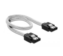 DeLOCK 85341 SATA kabelis 0,3 m SATA 7-pin Melns, Caurspīdīgs